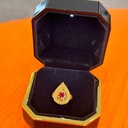Shahed ring with red gemstone