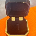 Girl quarter liras square earrings