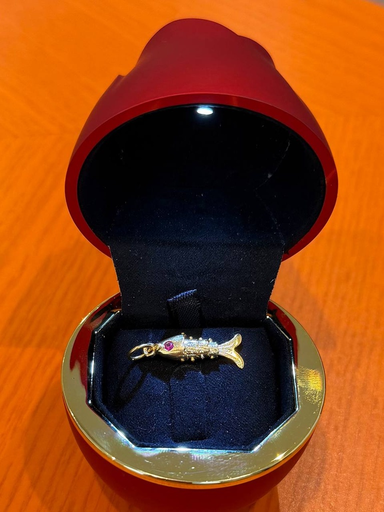 Red-eyed fish pendant #5