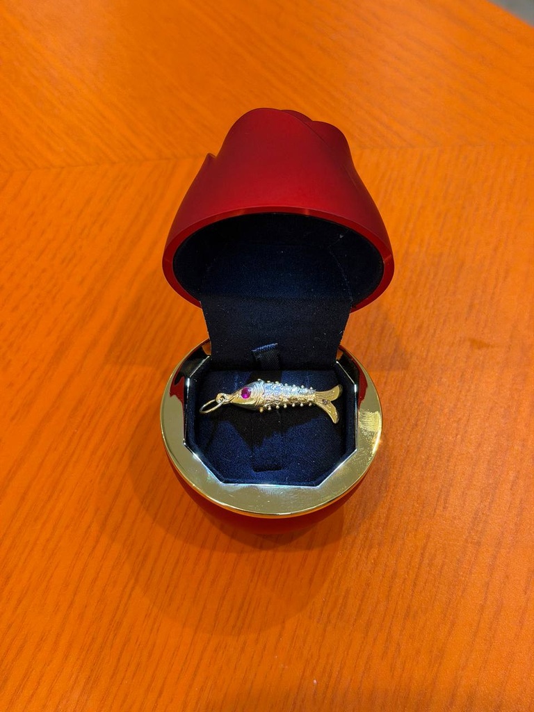 Red-eyed fish pendant #6