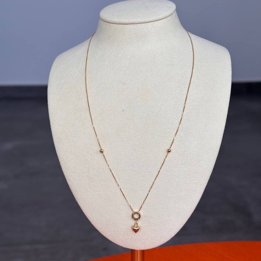 Heart and circle necklace