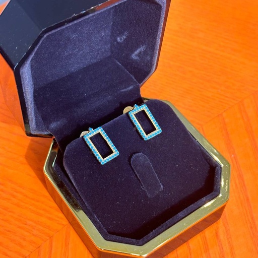 Earrings frame, turquoise blue color