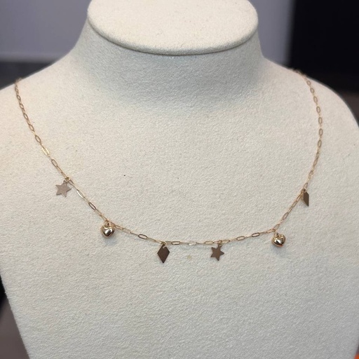 Heart and star choker